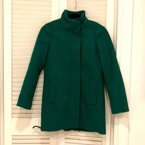 J crew factory city coat in emerald green